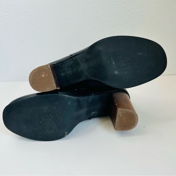 ASOS Black Vegan Leather Block Heel Boots Size 6 - Picture 6 of 7